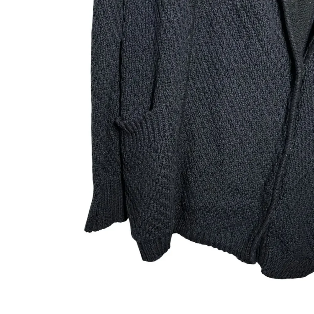 Lululemon Navy Blue Inkwell Black Cotton Blend Post Practice Knit Cardigan - 8